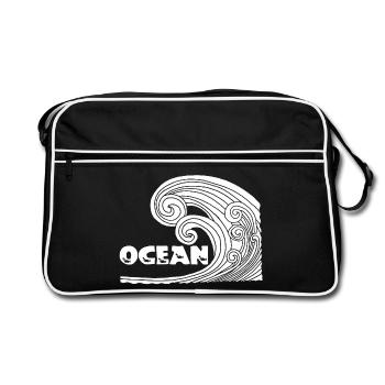 La vague blanche - Sac Retro - noir/blanc - Devant
