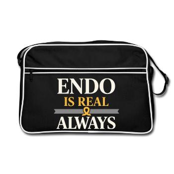 Sensibilisation à l’endométriose Guerrier de l’endo - Sac Retro - noir/blanc - Devant