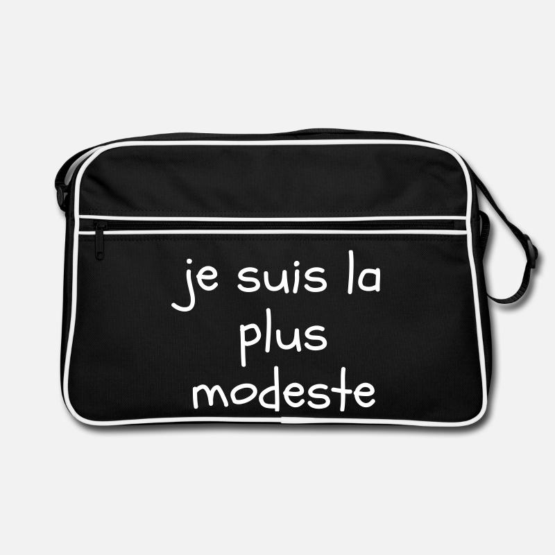 Je suis la plus modeste - Sac Retro - noir/blanc