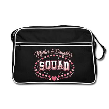 Mutter-Tochter-Trupp | Pink Komplizen Geschenk - Retro Tasche - Schwarz/Weiß - Vorne