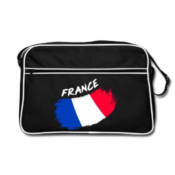 France, France, France, conception du drapeau français - Sac Retro - noir/blanc - Devant