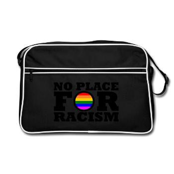 No place for racism - Retro Bag - black/white - Front