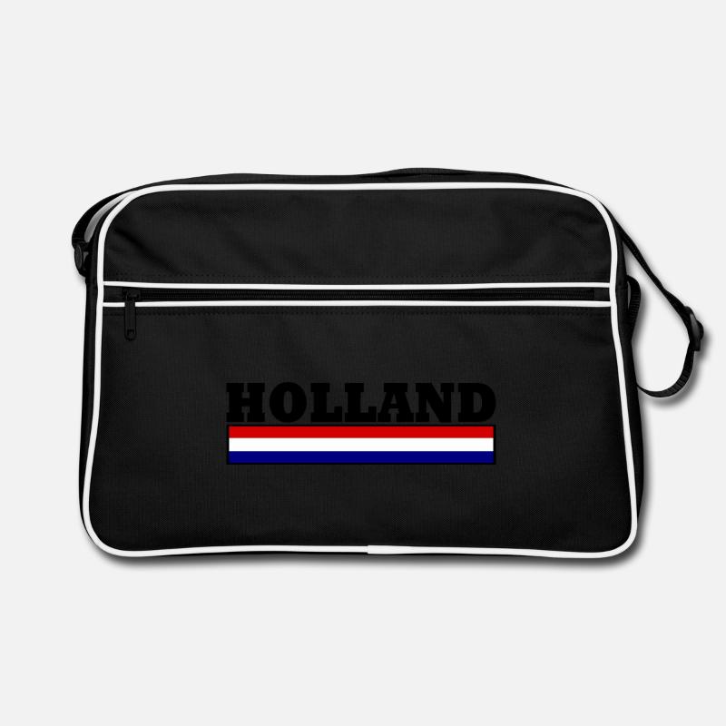 Holland Flagge - Retro Tasche - Schwarz/Weiß