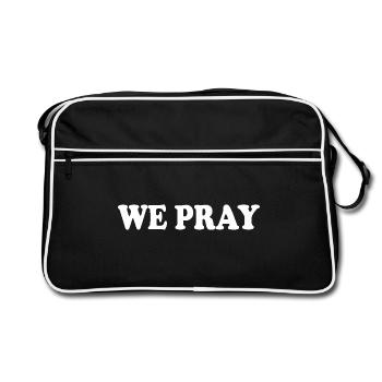 We pray - Retro Bag - black/white - Front