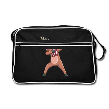 Tamponner un renne de Noël - Sac Retro - noir/blanc - Devant