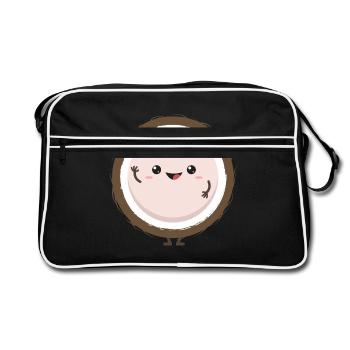 Coconut gift coconut vacation caribbean summer - Retro Bag - black/white - Front
