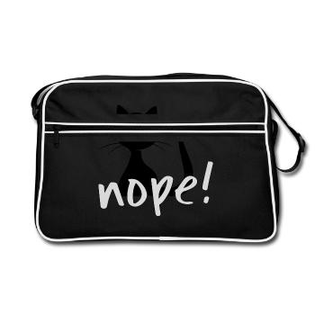 Grumpy Nope Cat Black Cat Nope Funny Gift - Sac Retro - noir/blanc - Devant