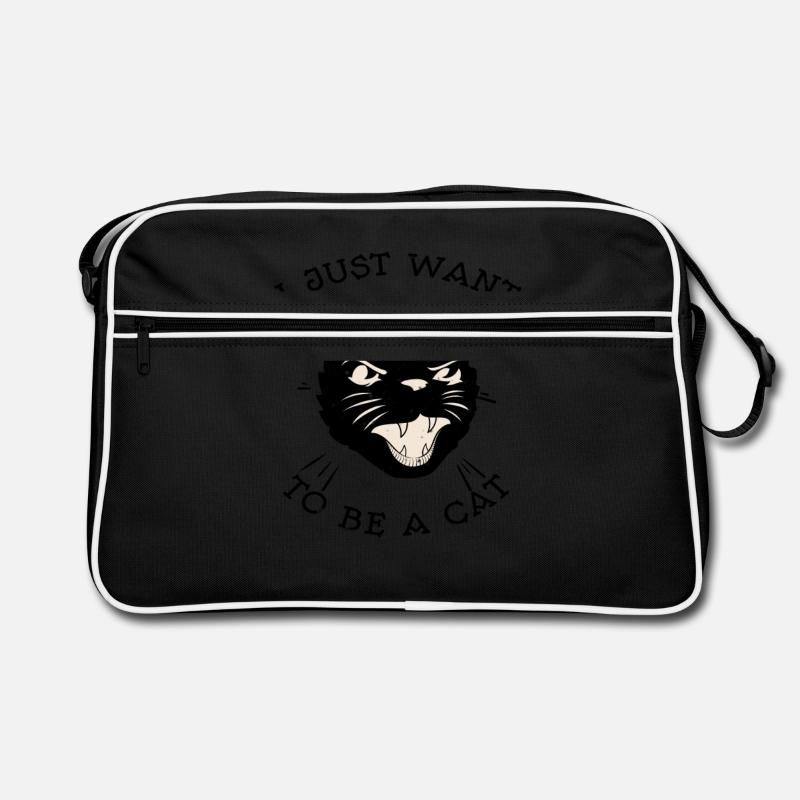 Lustiges ich möchte nur eine Katze sein Geschenk Retro Tasche