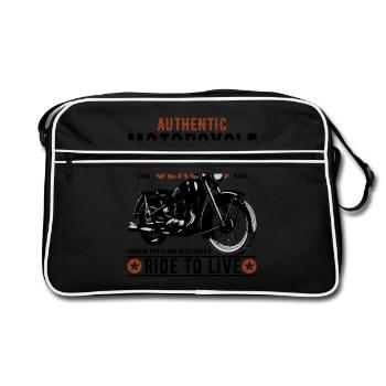 Cadeau de motard moto motard - Sac Retro - noir/blanc - Devant