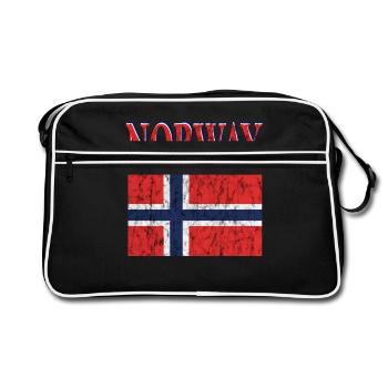 Norway vintage drapeau - Sac Retro - noir/blanc - Devant