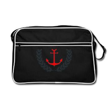 Anchor maritime - Retro Bag - black/white - Front