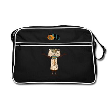 Ancient Egypt T Shirt Ankh Kemet Ra Egyptian - Retro Bag - black/white - Front