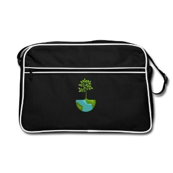 Protection de l’environnement Protection de l’environnement Planète Terre Vert - Sac Retro - noir/blanc - Devant