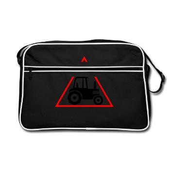Achtung Tracktor Trecker Landwirt Farmer Bauer - Sac Retro - noir/blanc - Devant