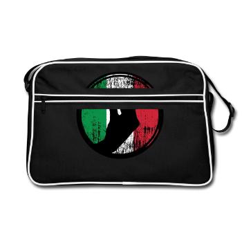 Italy Italians hand gesture Italian flag - Retro Bag - black/white - Front