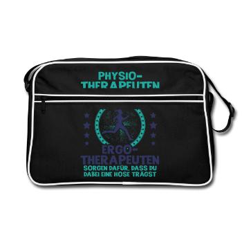 Physiotherapist Occupational Therapist Physiotherapy Ergot - Retro Bag - black/white - Front
