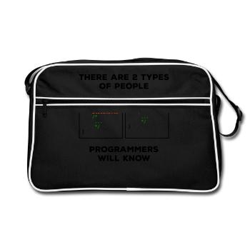 2 Types of People Programmer Programmer f - Retro Bag - black/white - Front