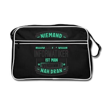 Perfekter Informatiker Spruch Computer Nerd PC Ges - Retro Tasche - Schwarz/Weiß - Vorne