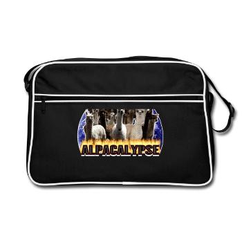 Alpaga Alpaga Alpacalypse Idée cadeau - Sac Retro - noir/blanc - Devant