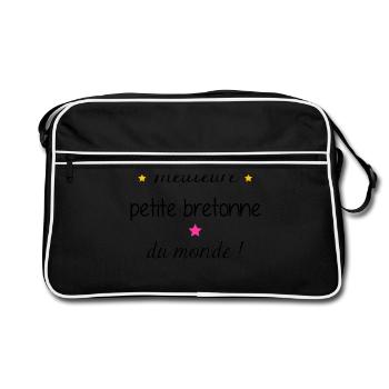 Brittany - Bestes kleines bretonisches Mädchen der Welt! - Retro Tasche - Schwarz/Weiß - Vorne