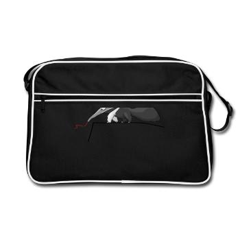 fourmi drôle sur cadeau cool chasse aux fourmis - Sac Retro - noir/blanc - Devant