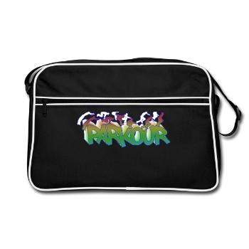 Parkour Freerunning Traceur - Retro Bag - black/white - Front