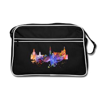 Dresden Skyline - Retro Tasche - Schwarz/Weiß - Vorne
