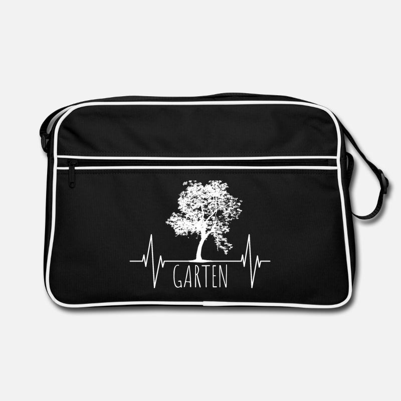 Garten, Gartenarbeit, Gärtner, Baum, Herzschlag Retro Tasche
