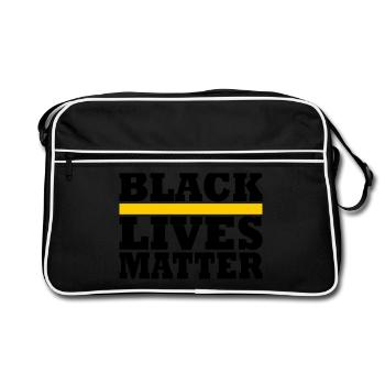Black Lives Matter - Retro Tasche - Schwarz/Weiß - Vorne