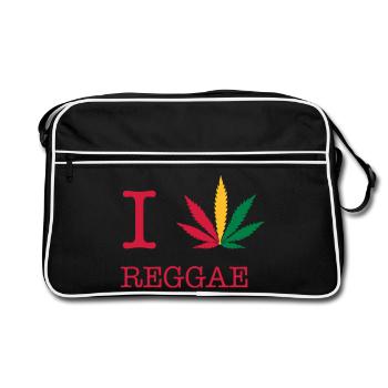 reggae - Retro Bag - black/white - Front