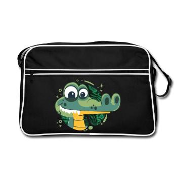 Alligator d’anniversaire vif! - Sac Retro - noir/blanc - Devant