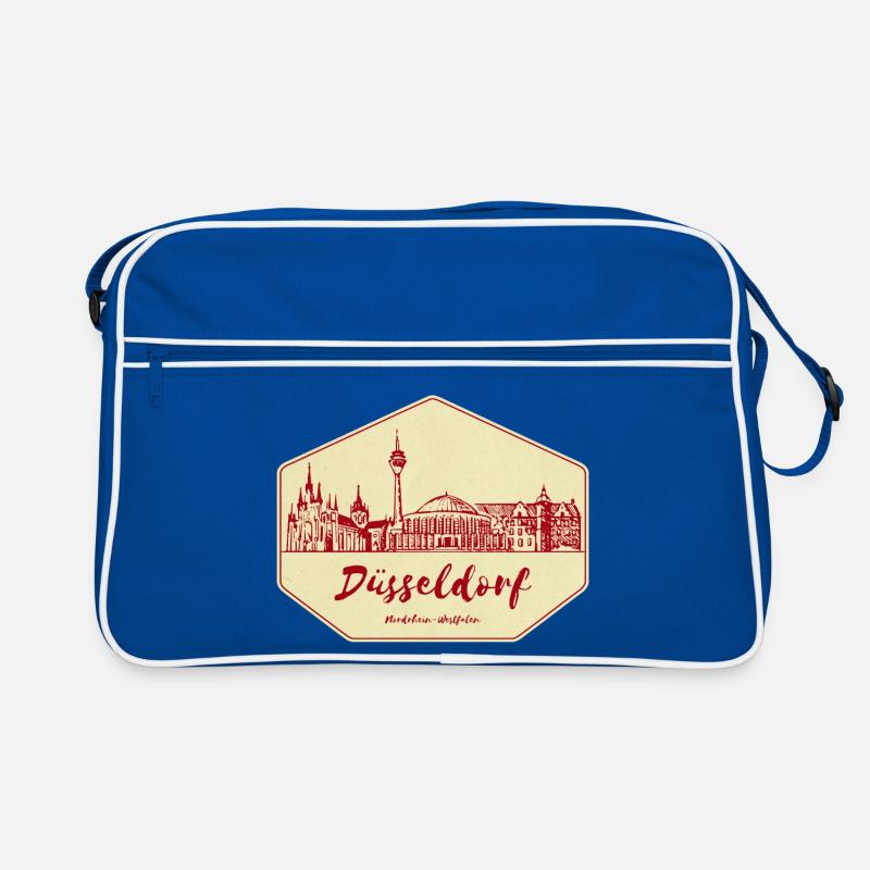 Düsseldorf Skyline Badge Retro Tasche