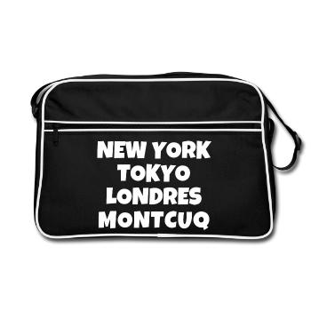 commune Française, Montcuq, lot - Sac Retro - noir/blanc - Devant