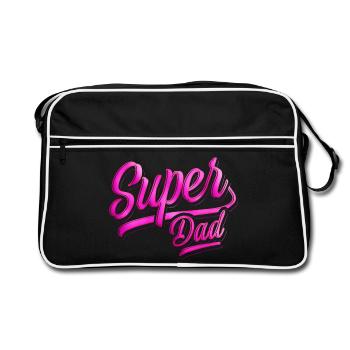 Super Dad - Super Dad - Fête des Pères - Meilleur Papa - Sac Retro - noir/blanc - Devant
