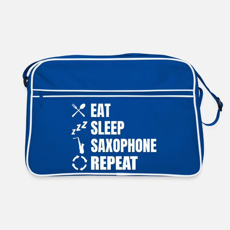 Eat Sleep Saxophone Repeat Retro Tasche
