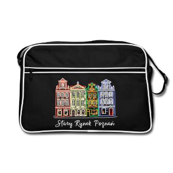Alter Markt Posen, Polen historische Fassaden - Retro Tasche - Schwarz/Weiß - Vorne