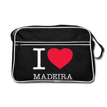 I LOVE MADEIRA - Retro Bag - black/white - Front