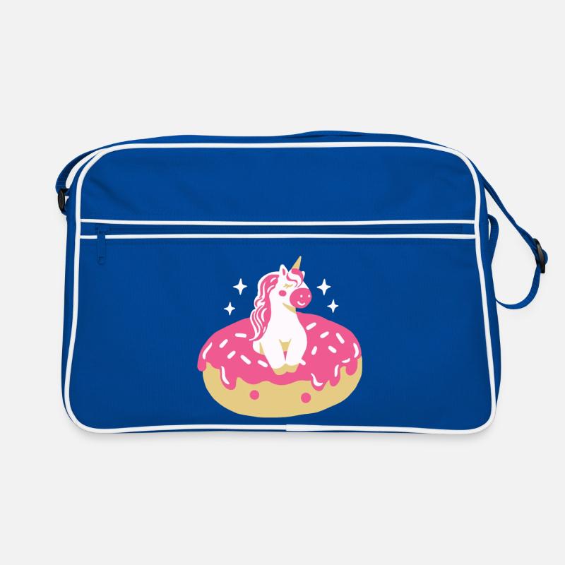 Donut und Einhorn Retro Tasche