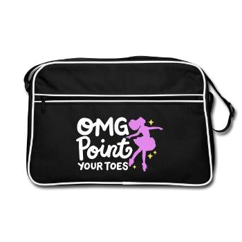 Ballett Tanzen Ballerina - Retro Tasche - Schwarz/Weiß - Vorne