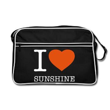 I LOVE SUNSHINE Sonne - Retro Tasche - Schwarz/Weiß - Vorne