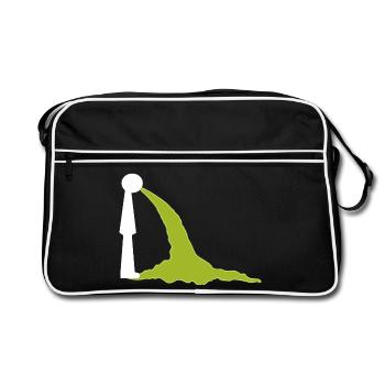 Motif de consommation d’alcool - Vomir - Escalade et crash - Sac Retro - noir/blanc - Devant