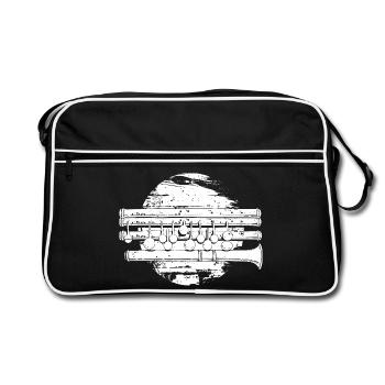 Dessin de flûte traversière - Sac Retro - noir/blanc - Devant
