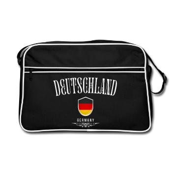 German pride, minimalist sleek design - Retro Bag - black/white - Front