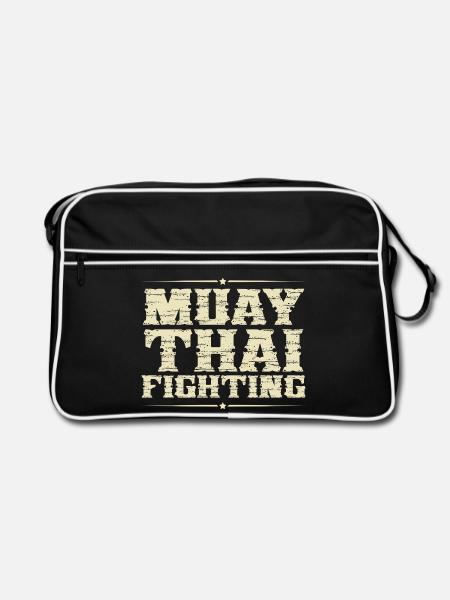 Muay Thai - Retro Tasche - Schwarz/Weiß - Vorne