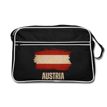 Drapeau grunge autrichien, fierté autrichienne - Sac Retro - noir/blanc - Devant