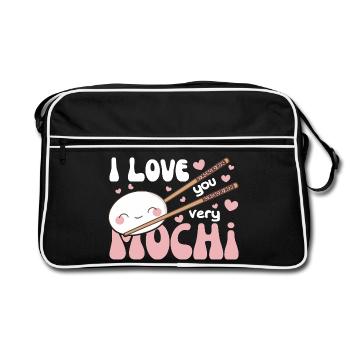 I love you very mochi kawaii reiskuchen mochi - Retro Tasche - Schwarz/Weiß - Vorne