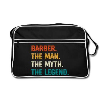 Barber Myth Legend Shirt - Retro Tasche - Schwarz/Weiß - Vorne
