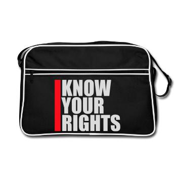 Know Your Rights Activism Justice Freedom - Retro Bag - black/white - Front