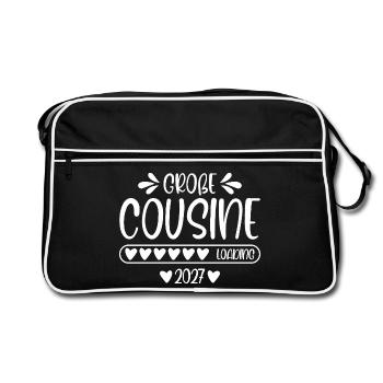 Große Cousine 2027 loading - Retro Tasche - Schwarz/Weiß - Vorne