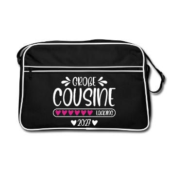 Big Cousin 2027 loading heart loading bar - Retro Bag - black/white - Front
